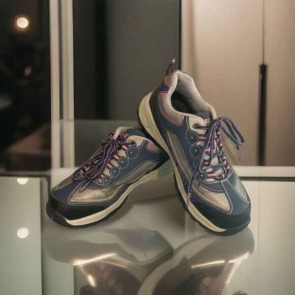 Women's Brahma‎ Steel Toe Work Safety Shoes Sz 8.5 Blue Pink oil/slip resistant - Picture 1 of 8
